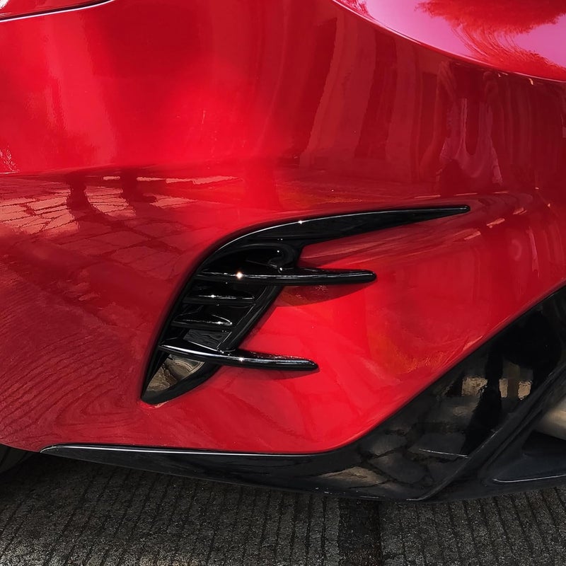 JUIVEEL Front Bumper Side Vent Grill Trim Cover Fog Light Lamp Side Cover Fender Trim Rear Bumper Side Vent Covers Compatible with Kia Stinger 2018-2023 Accessories (Glossy Black Style, Rear) - Image 4